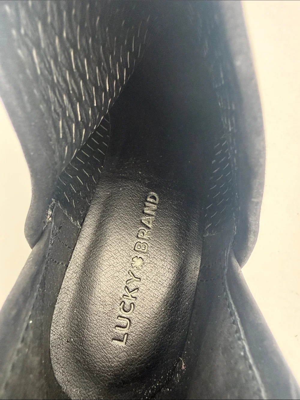 Lucky Brand Black Low Heel V-Cut Ankle Booties women 9M casual festival suede